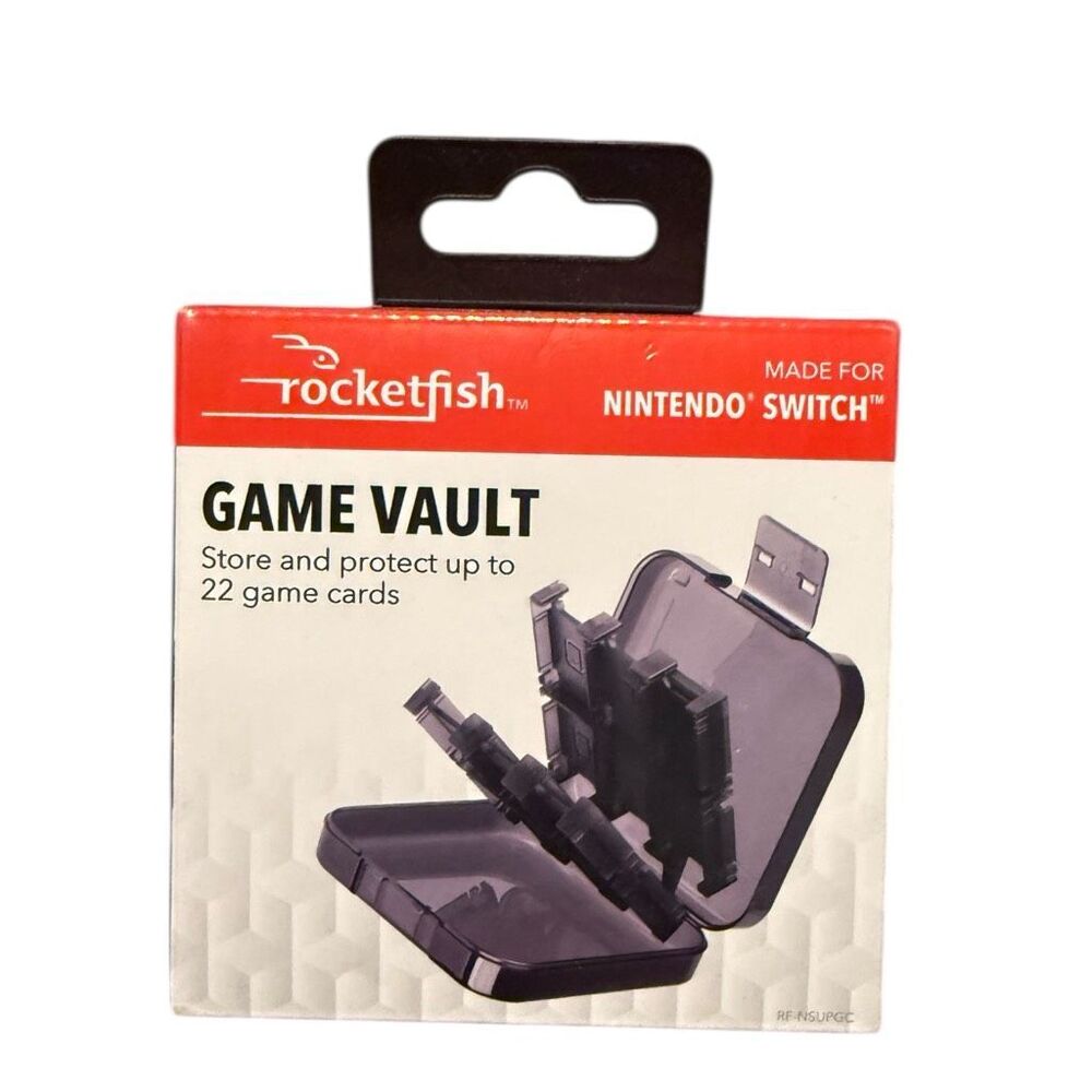 Brand New Rocketfish Nintendo Switch Video Game Card Vault Storage 22 Slots